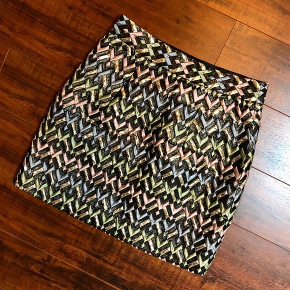 Milly Runway Couture Metallic A Line Skirt - Picture 8 of 8